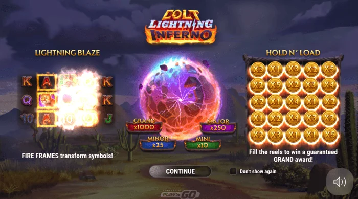Colt Lightning Inferno ekran główny